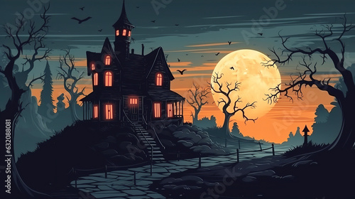 Halloween holiday mystery landscape.