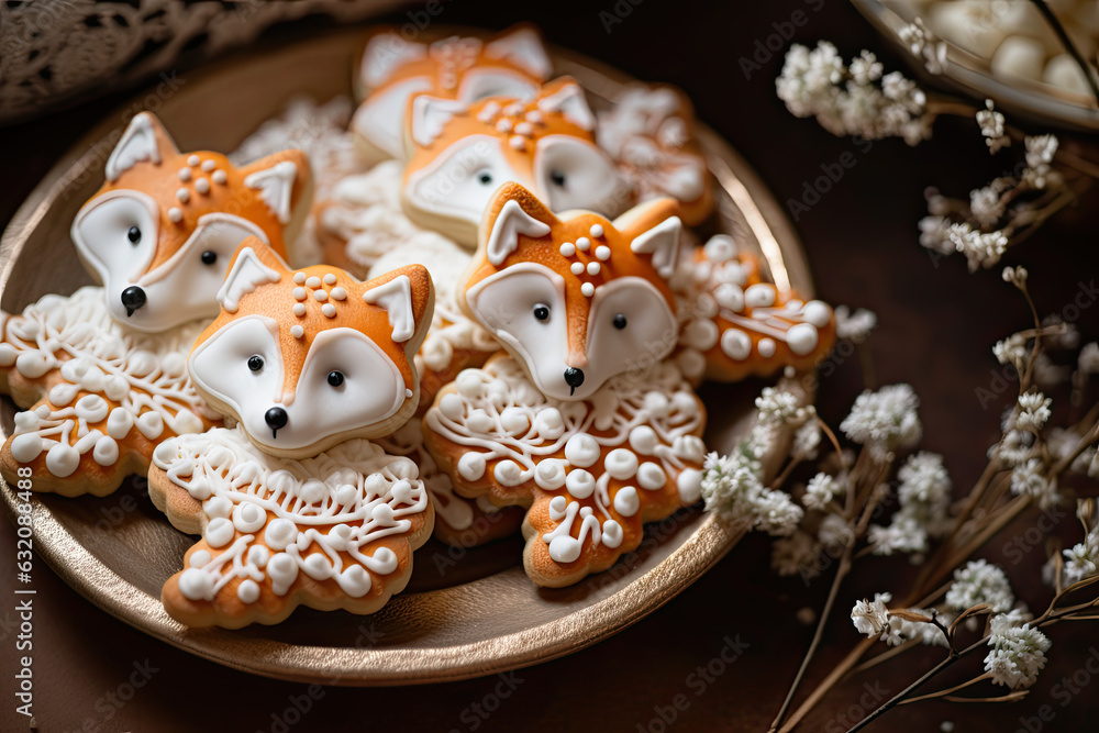 Sugar cookies in the shape of  fox
