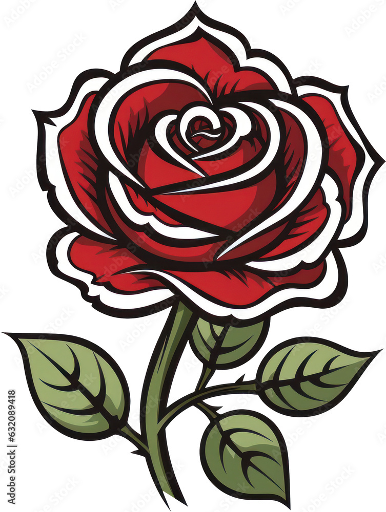 Red and green rose flower with a starry transparency background, perfect for various creative projects. Genterative AI. Red and green rose flower with a starry transparency background, perfect for various creative projects. Genterative AI.