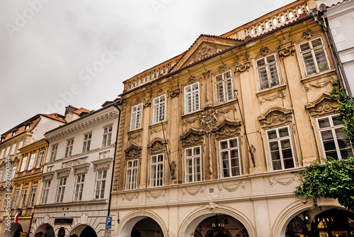 Buildings on the Nerudova street in the Prague district of Mala Strana. Czech Republic photo