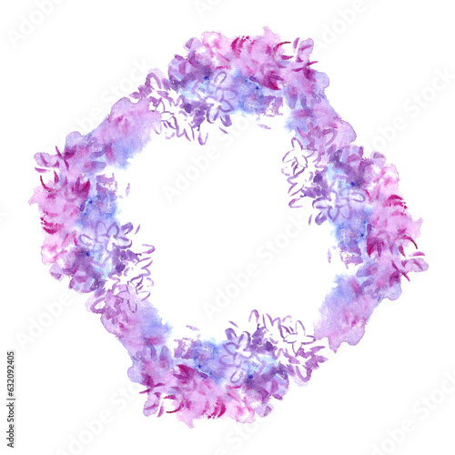 frame of flowers isolated on white background