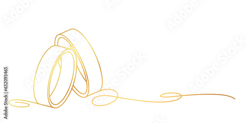 golden rings line art style. wedding  vector eps 10