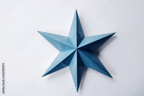 one blue star isolated on white background, star sign for website design, logo, mobile app, button