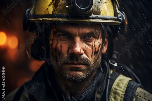 Savior in Fireman Outfit. Generative AI