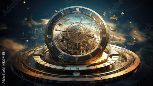 old astronomical clock mechanism futuristic