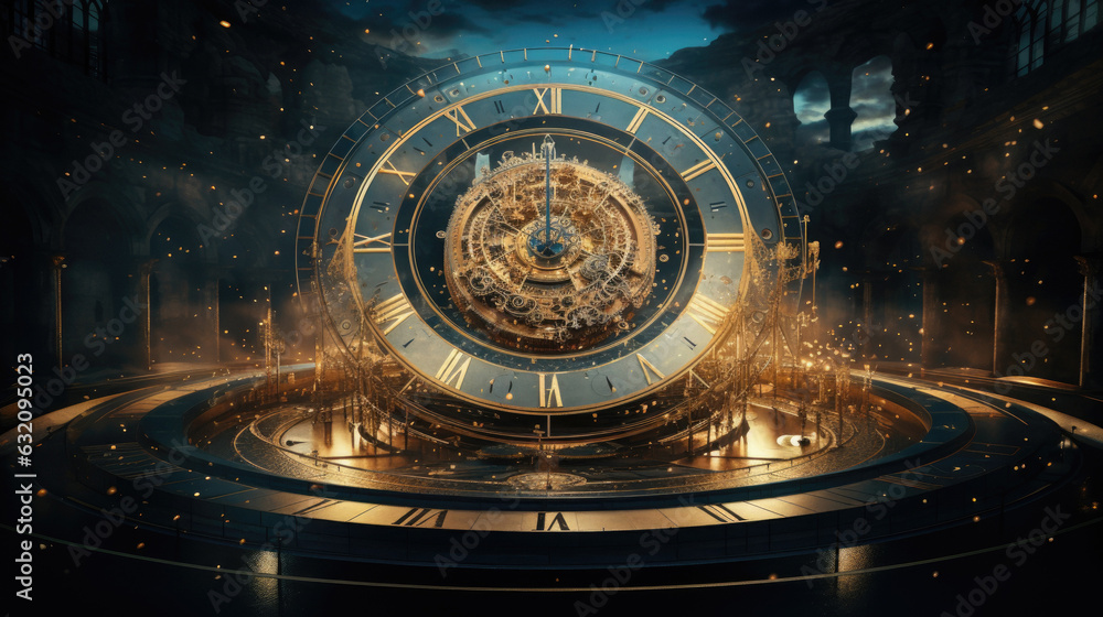 old astronomical clock  mechanism futuristic