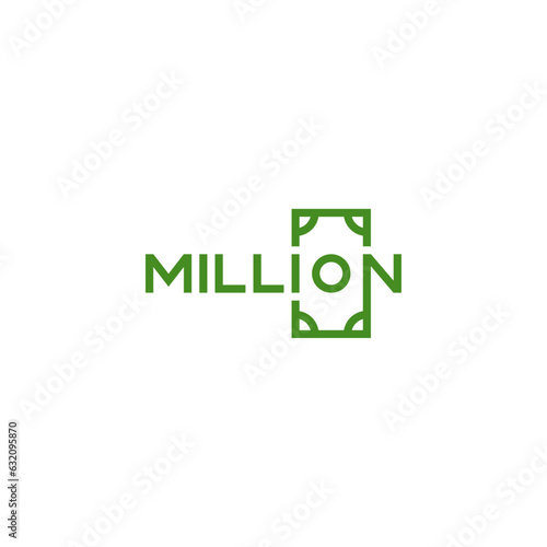 Million dollar money typography logo design.