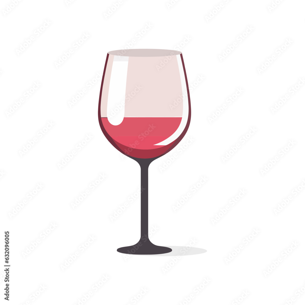 Transparent wine glass in flat design isolated on white background. Vector illustration Transparent wine glass in flat design isolated on white background. Vector illustration