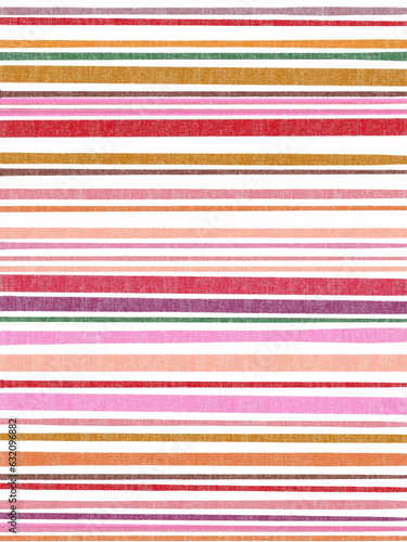 手描き水彩風のストライプ、手描きカラフルなマルチボーダーの背景イラスト、テクスチャのある縞模様のイラスト