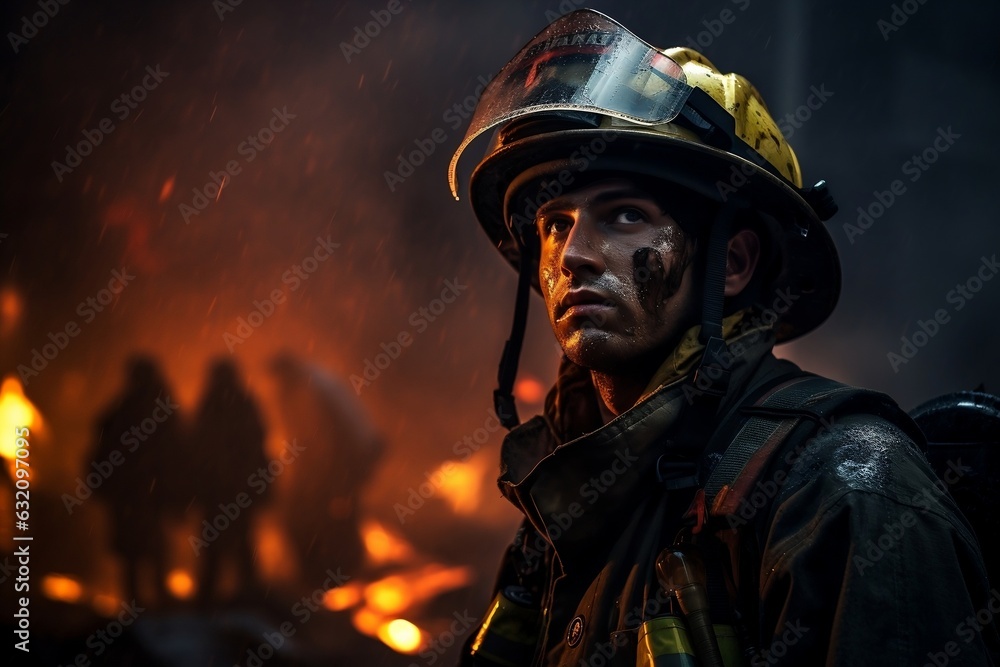 Seeking Survival: Firefighter in the Flames. Generative AI