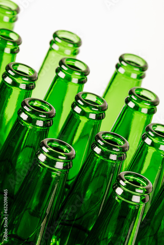 Green Beer Bottles Isolated on a white background
