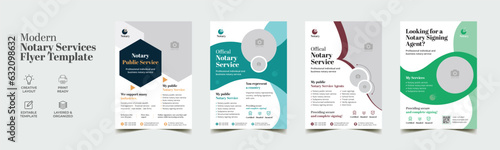 notary service flyer design with poster brochure leaflet template. 