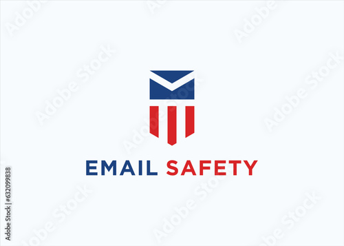 Free Download email with shield logo design vector silhouette illustration - GFXLoad