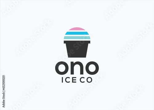 Shaved ice logo design vector silhouette illustration
