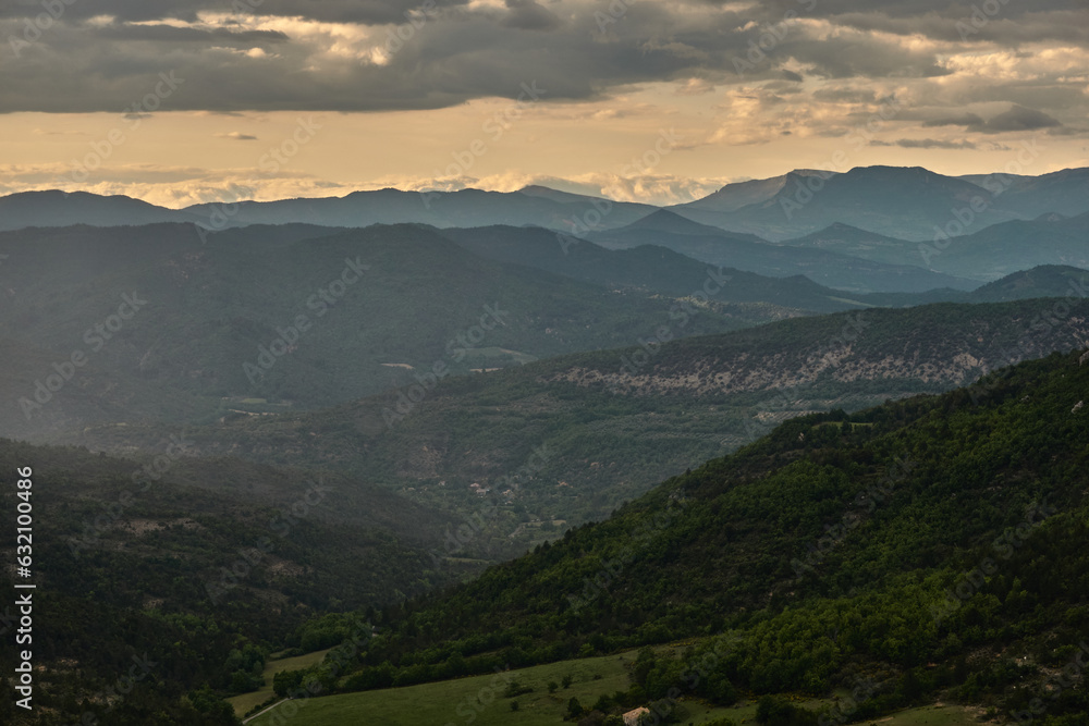 Fototapeta premium Motorhome trip on the roads of the Provence-Alpes-Côte d'Azur region, Écrins National Park, Briançon, Alpes... France