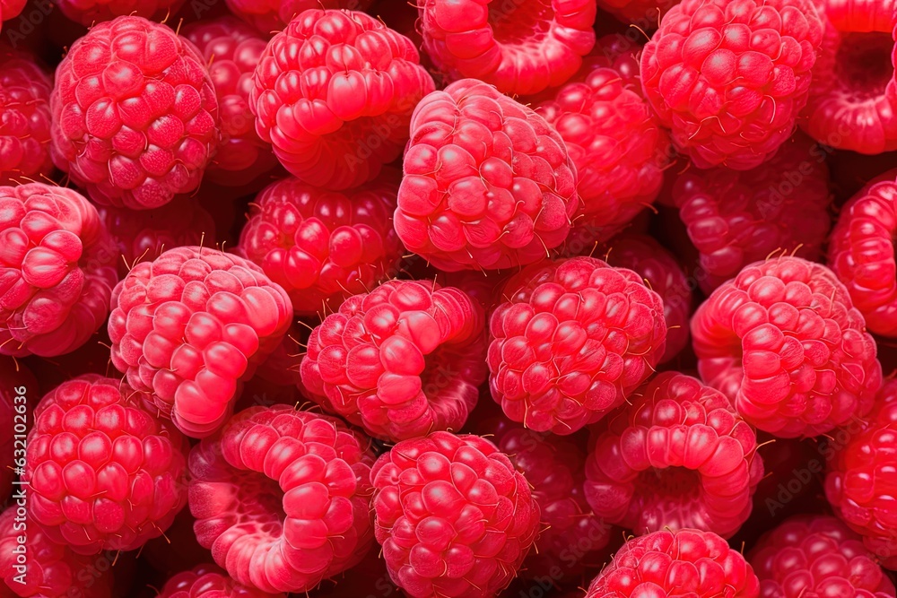 Top view of a fresh and sweet raspberries background. Top view of a fresh and sweet raspberries background.