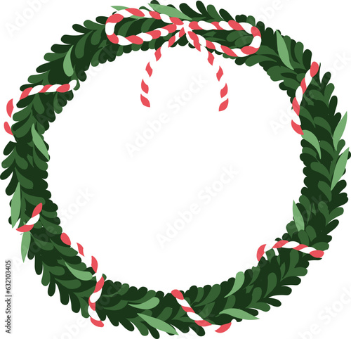 Christmas wreathes. Perfect for greeting postcards and invitations. Xmas and happy new year. Vector.