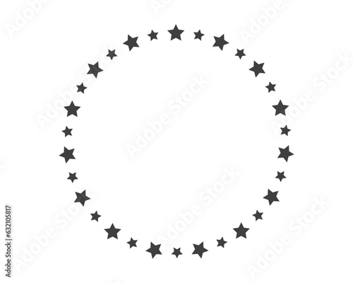 Start decoration frame in vector. Stars abstract round border.