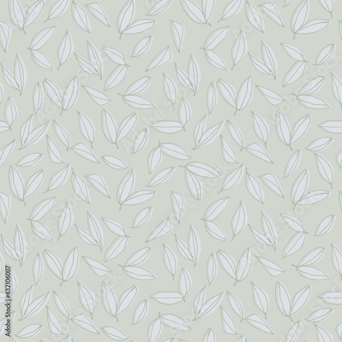 Seamless pattern with tree branches and leaves for surface design and other design projects. modern trend drawing in line art style
