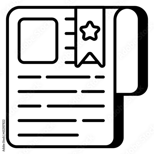 An icon design of bookmark file