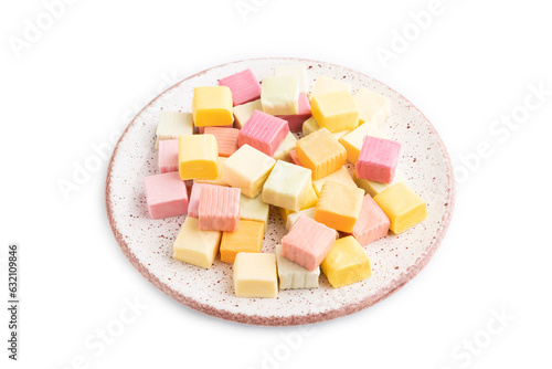 Obraz na plátně Various fruit jelly chewing candies isolated on white