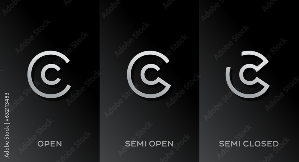Set of letter C logo icon design template elements Set of letter C logo icon design template elements