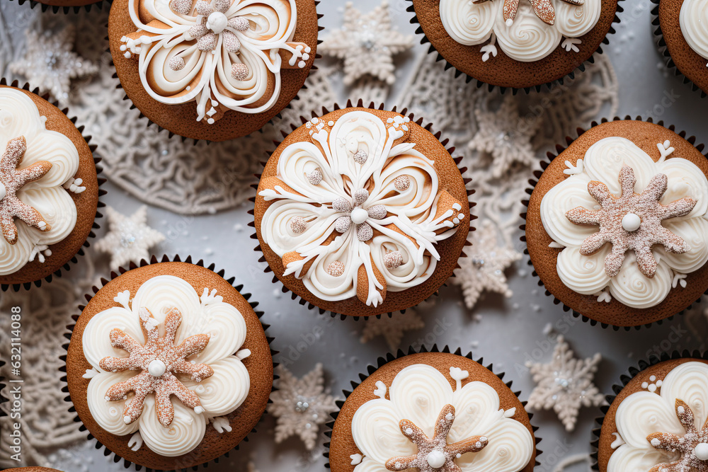 Christmas cupcakes with cream cheese and Christmas decor Christmas cupcakes with cream cheese and Christmas decor