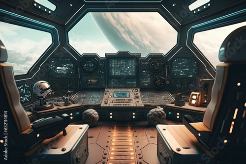 Fototapeta Naklejka Na Ścianę i Meble -  a spaceship interior. Generative AI.
