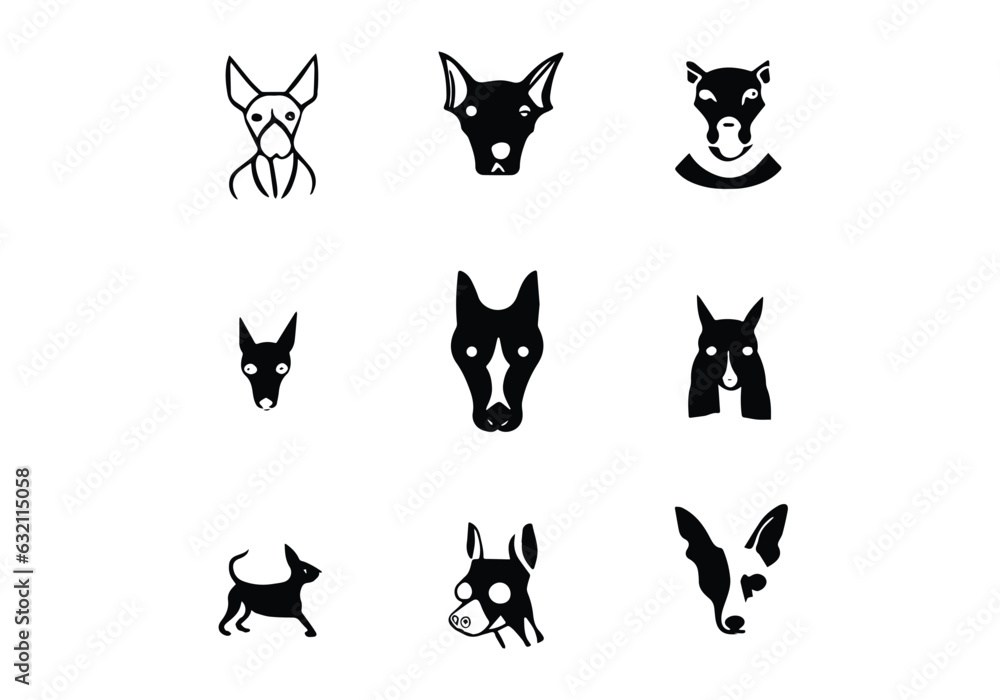 minimal American Hairless Terrier logo design illustration. minimal American Hairless Terrier logo design illustration.