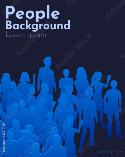 Large group of people background. People crowd concept.
