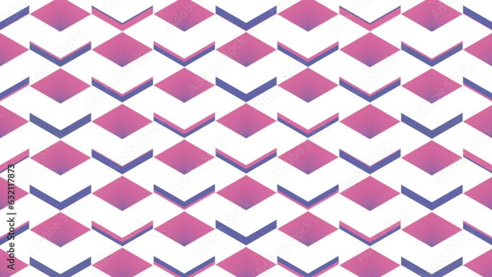 Isometric pattern of squares with trendy gradient. 3d rendering loop animation Isometric pattern of squares with trendy gradient. 3d rendering loop animation