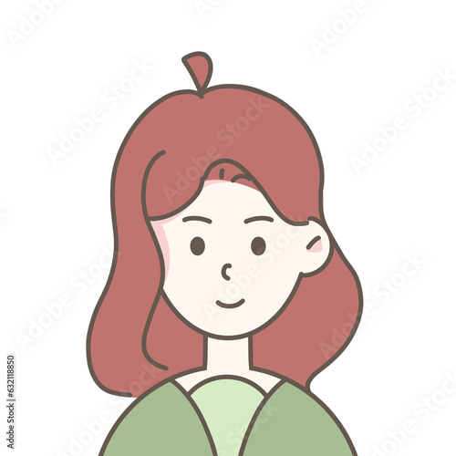 Red hair girl avatar clip art illustration 