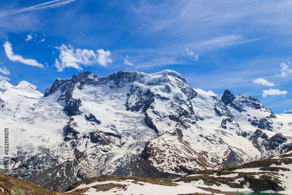 View of the Pennine Alps from Gornergrat close to Zermatt, Switzerland