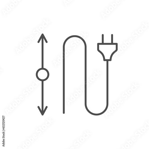 Cable length line outline icon