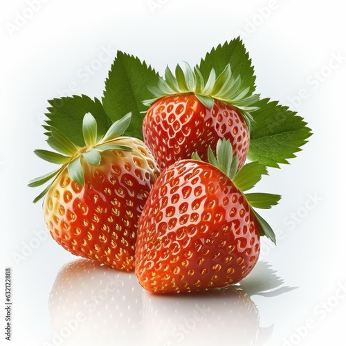 Strawberries on white background. Healthy food concept