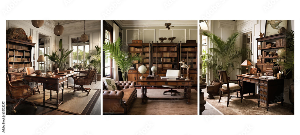 Obraz na płótnie decor british colonial home office interior design w salonie