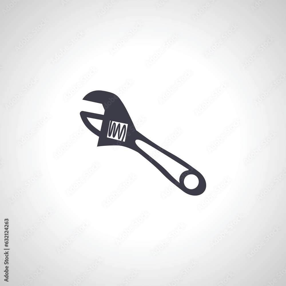 Adjustable wrench icon. wrench isolated icon Adjustable wrench icon. wrench isolated icon