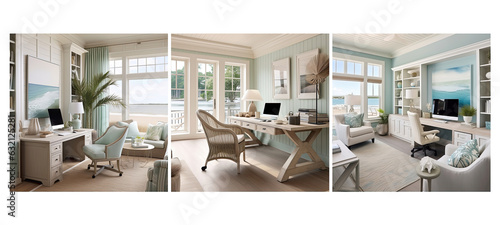 decor coastal home office interior design photo