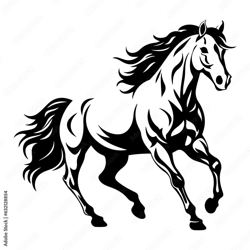Running forward: abstract design of ruining horse, isolated vector design Running forward: abstract design of ruining horse, isolated vector design