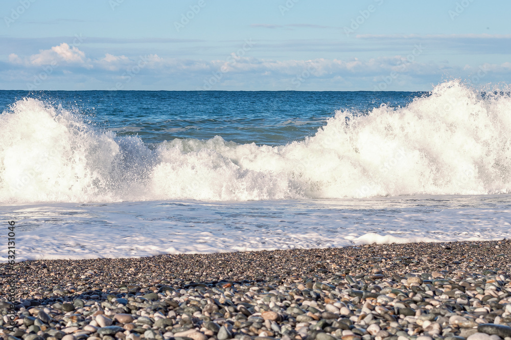 Fototapeta premium Seascape with waves.