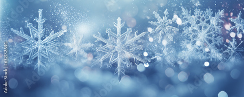 snowflakes close up winter background made with generative AI © Annuitti