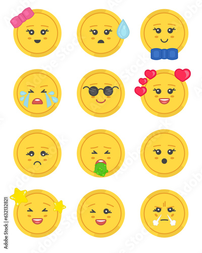 Illustration with coin. Character gold money on golden background. Saving money. Online banking. Digital marketing. Crypto currency, crypto currency coin.