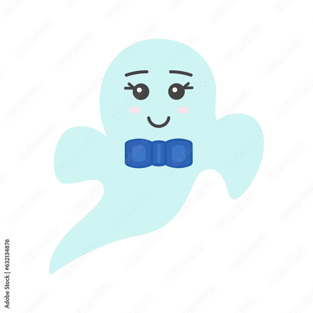 Ghosts emogi. Happy Halloween. Background with ghosts for social networks. Vector illustration