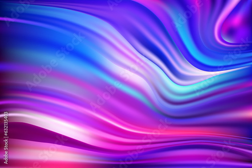 Beautiful wavy abstract purple foil hologram background with pink and blue hues. Bright color transitions. Fantasy vintage blurred backgraund. Gradient mesh wave vector wallpaper