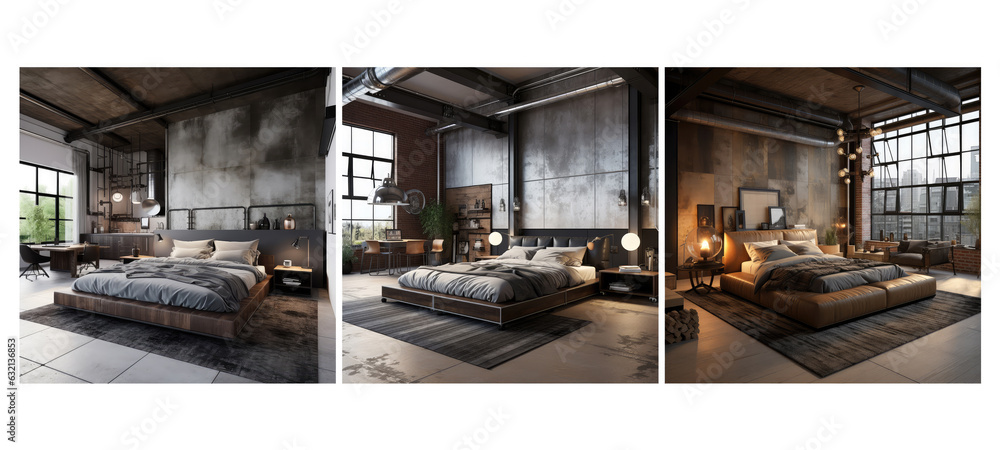 style industrial bedroom interior design