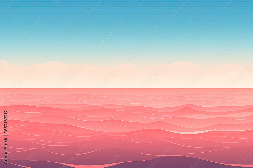 Risograph nature wallpaper, minimal illustration  in pastel colours