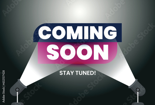 modern coming soon poster with stay tuned message