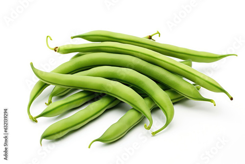 Green Beans Closeup On White Background
