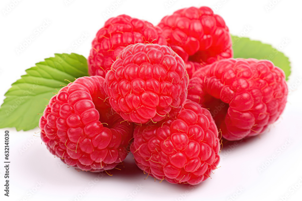 Red Raspberry Closeup On White Background Red Raspberry Closeup On White Background