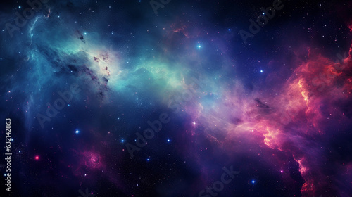 sparkling colorful galaxy space background, made with Generative AI © Annuitti